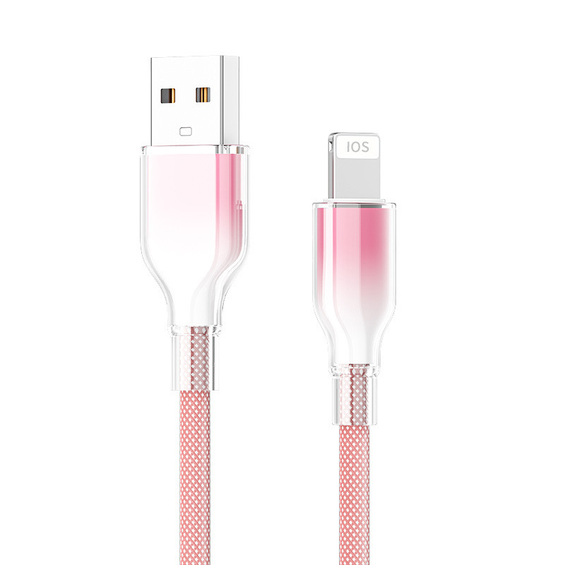 透明な氷の結晶携帯電話織りデータケーブル Apple 1516 Huawei Xiaomi 携帯電話超高速充電データケーブルに適しています|undefined
