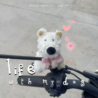 West Highland Dog Motorcycle: Car ornaments - west-highland-pink-bow-tie-magnet-style-comes-with-anti-theft-buckle