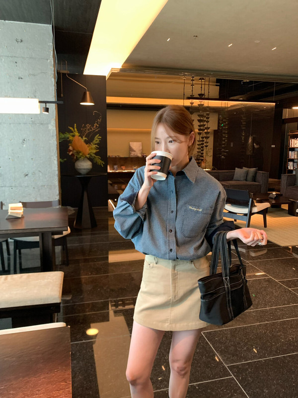 miu里miu气长袖格子衬衫女秋季2025新款韩版宽松显瘦百搭衬衣外套|undefined