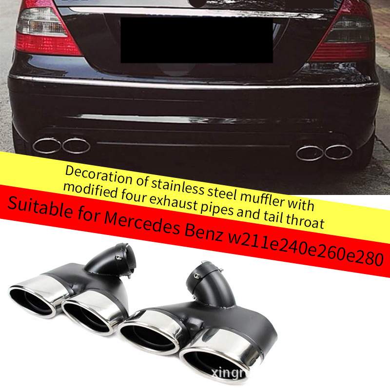 Mercedes W211 E240 E260 E280 üçün dörd çıxışlı egzoz ucu