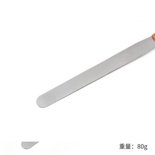 Wood-handled spatula baking tool, stainless steel cake cream frosting spatula kiss knife kitchenware wholesale
