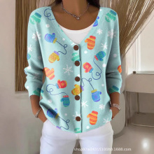 2025欧美亚马逊独立站外贸新款3D数码印花女士休闲时尚秋冬卫衣