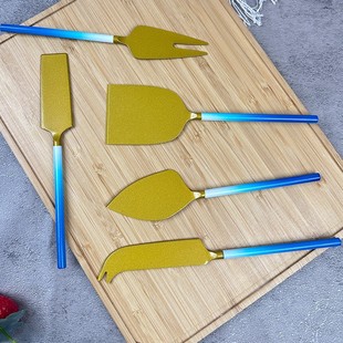 Stainless Steel Cheese Cheese Knife Golden Five-Piece Butter Knife and Fork Cheese Tool Set Butter Spreader Knife Wholesale