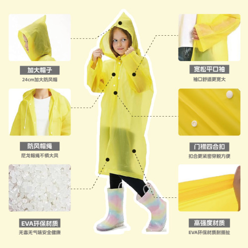 Wholesale non-disposable children's raincoat EVA thickened one-piece school outdoor travel scenic spot manufacturer wholesale
