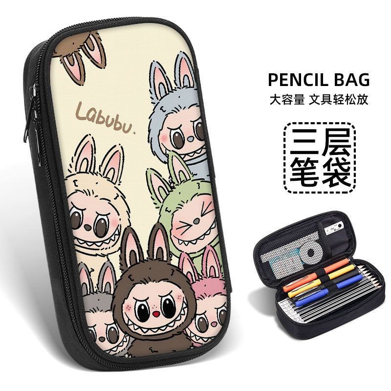 labubu rabu extraña bolsas de lápiz para estudiantes de primaria y media gran capacidad caja de papelería para niños y nichos bolsas de lápiz para niños y nichos