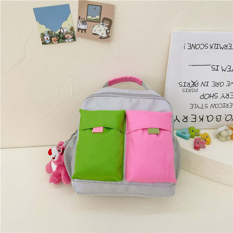 2023 moda lindo mini mochila nueva pequeña mochila de los niños frescos contraste color moda Escuela Primaria estudiante mochila