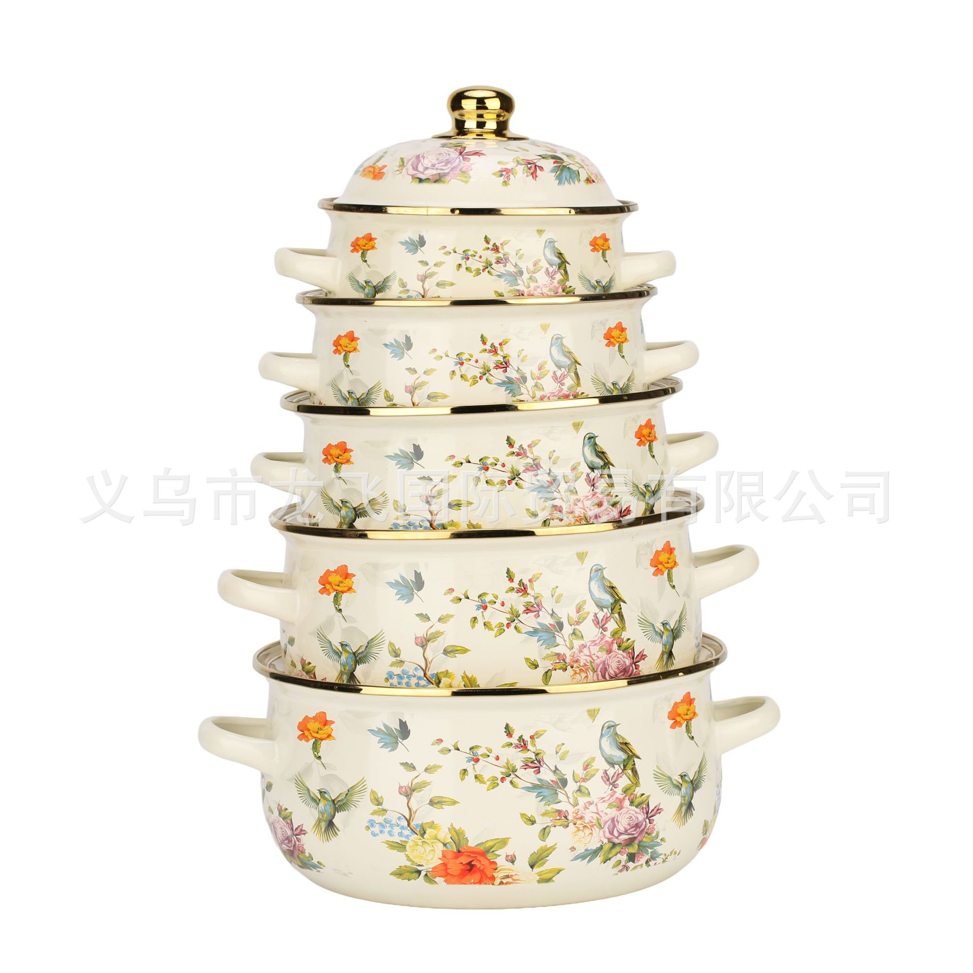 Enamel soup pot foreign trade cross-border 673D enamel lid…