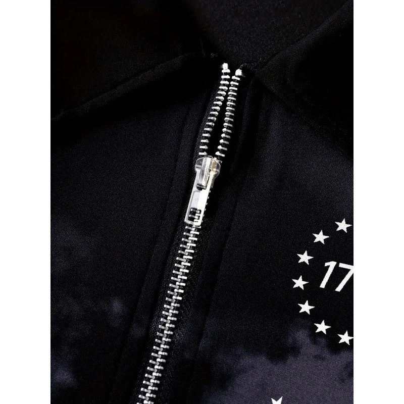 Primavera y otoño de los hombres sueltos de manga larga, solapa de hombro, cremallera, camisa POLO, top de todo fósforo, bandera de belleza clásica, impresión 3D