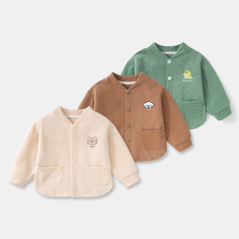 Baby's Autumn and Winter Clothes Rice Woolen Velvet Baseball Suit Coat Autumn Coat Spring and Autumn Boys' Girls' Baby Children's Top