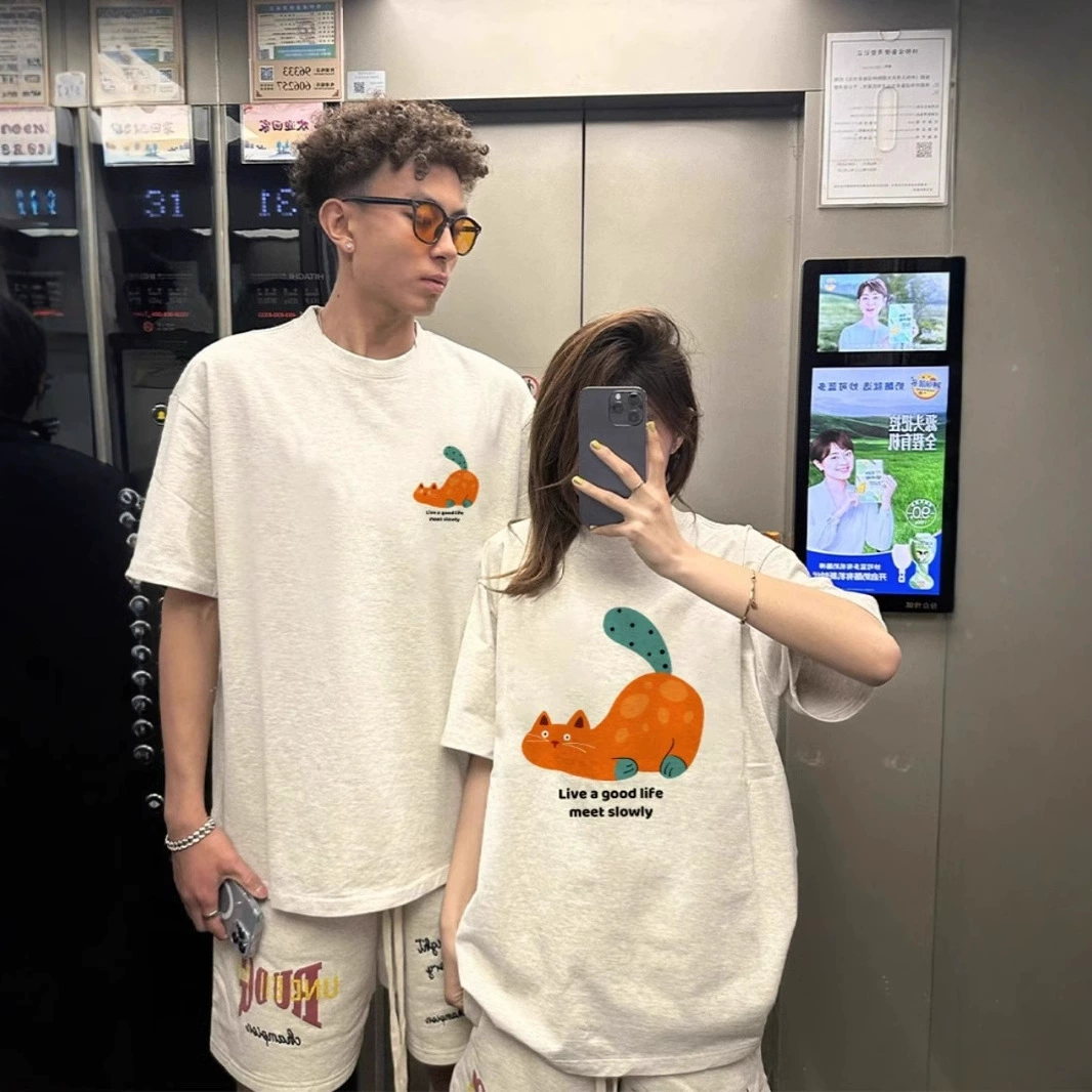 Специальный костюм для пар летний сезон с короткими рукавами 2025 новый премиум смысл roora Nethong Nittle уникальный набор футболок