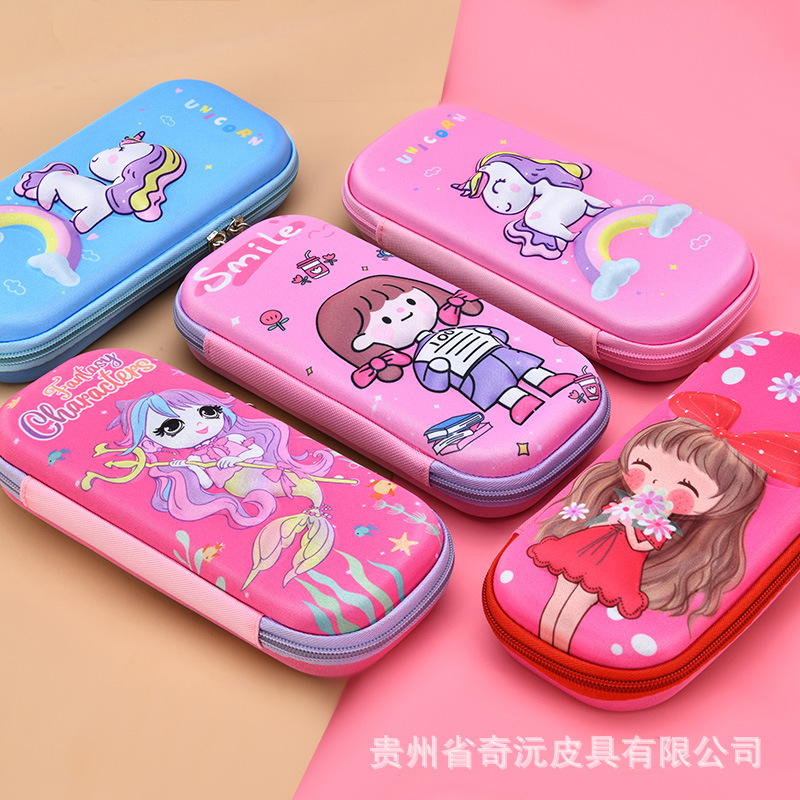 EVA papelería caja de lápices 3D tridimensional de doble capa de gran capacidad de dibujos animados niños estudiante impermeable resistente al desgaste LOGOTIPO conjunto Premio