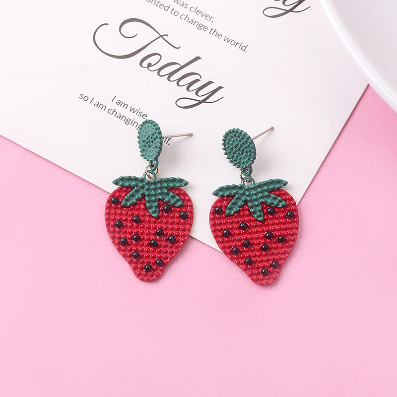 Mode Fruit Alliage Peinture Pas D'incrustation Boucles D'oreilles display picture 5