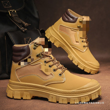 马丁靴男高帮2024新款工装靴子真皮复古英伦风大黄靴踢不烂潮鞋子