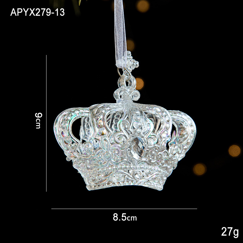 国境を越えた新しいクリスマス装飾品クリスマスツリー装飾アクリル飾り七彩透明氷晶ペンダント|undefined