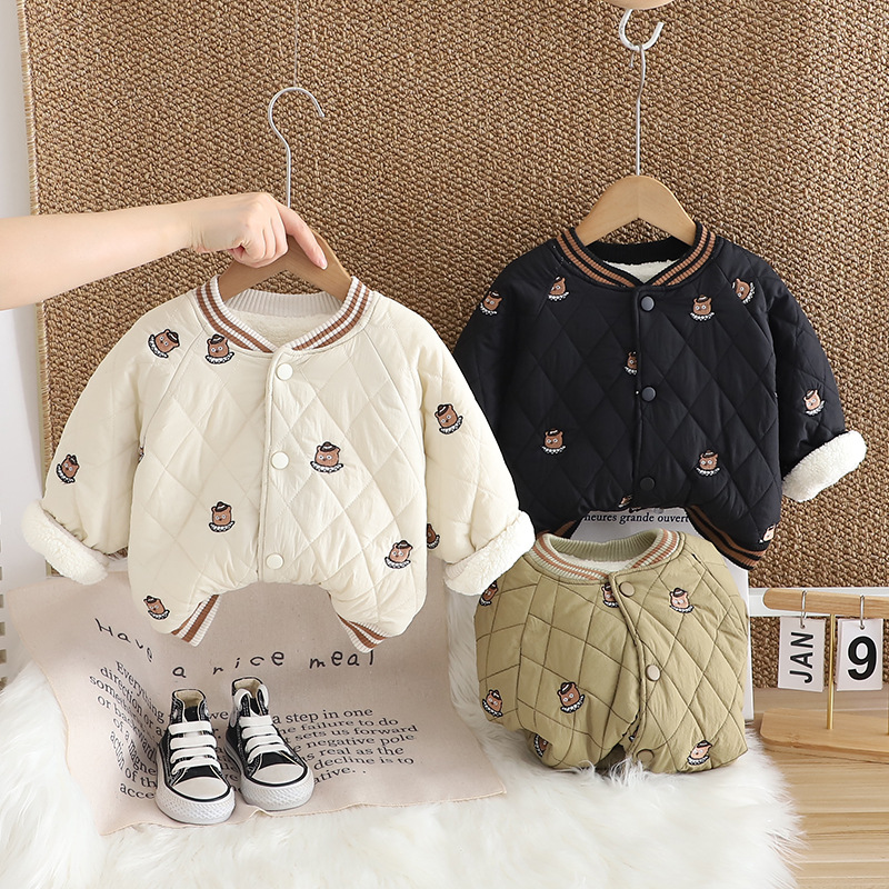 Ropa de invierno extranjera para bebés chaqueta de algodón para bebés con ropa de invierno de algodón para niñas engrosadas chaqueta de algodón de invierno