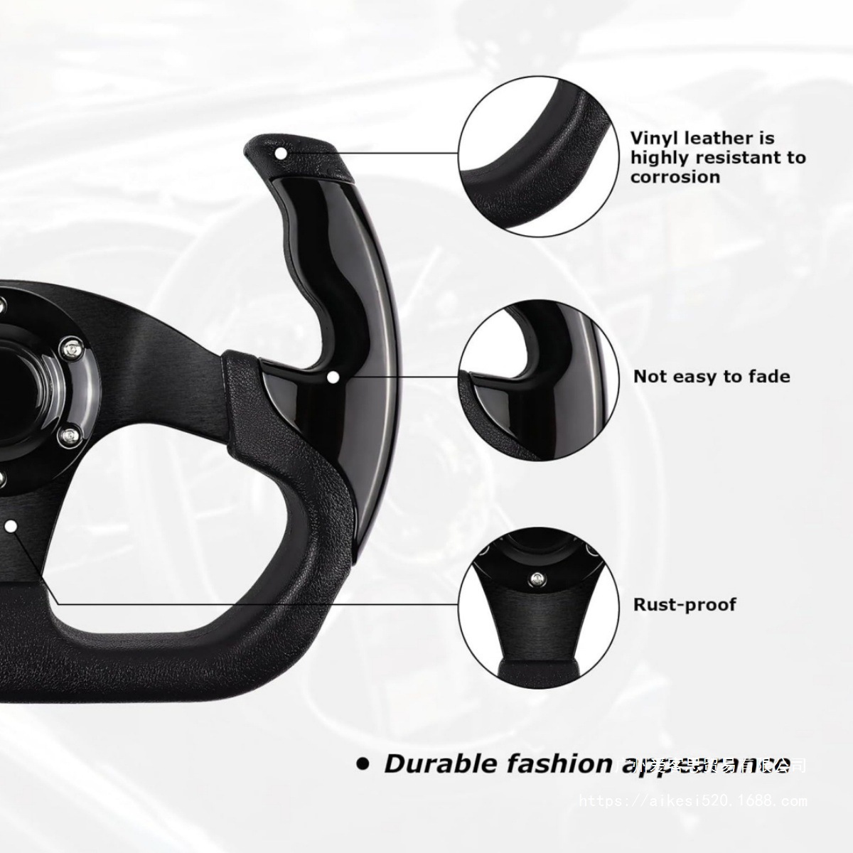 Car Modified Pu Steering Wheel Competitive Game Kart 13-Inch 320mm Imitation Racing Steering Wheel Adaptable to Universal