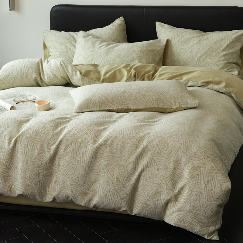 Cama de algodón simple de tres capas de hilo de cuatro piezas de algodón puro 2025 nuevo colcha de cama general de cuatro estaciones