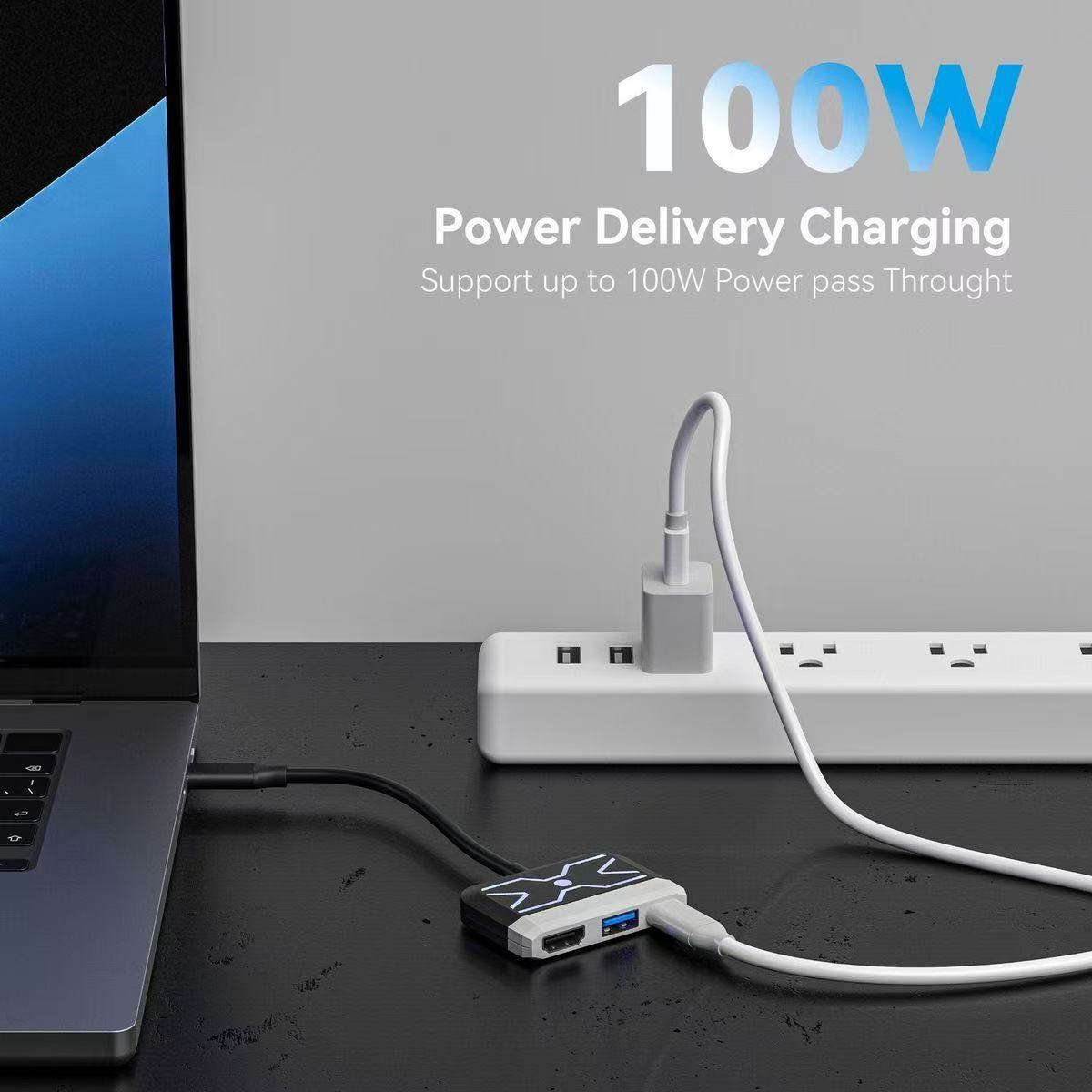Switch Portable Docking Station 3-in-1 4K 60Hz HD Screen Projection PD Fast Charging USB 3.0 Converter Compatible 1/