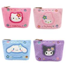 日本三丽鸥kitty刺绣化妆包卡通可爱少女库洛米美乐蒂手拿收纳包