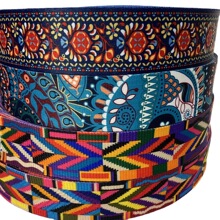 涤纶提花热转印花织带批发箱包肩背织带现货批发民族风织带厂家