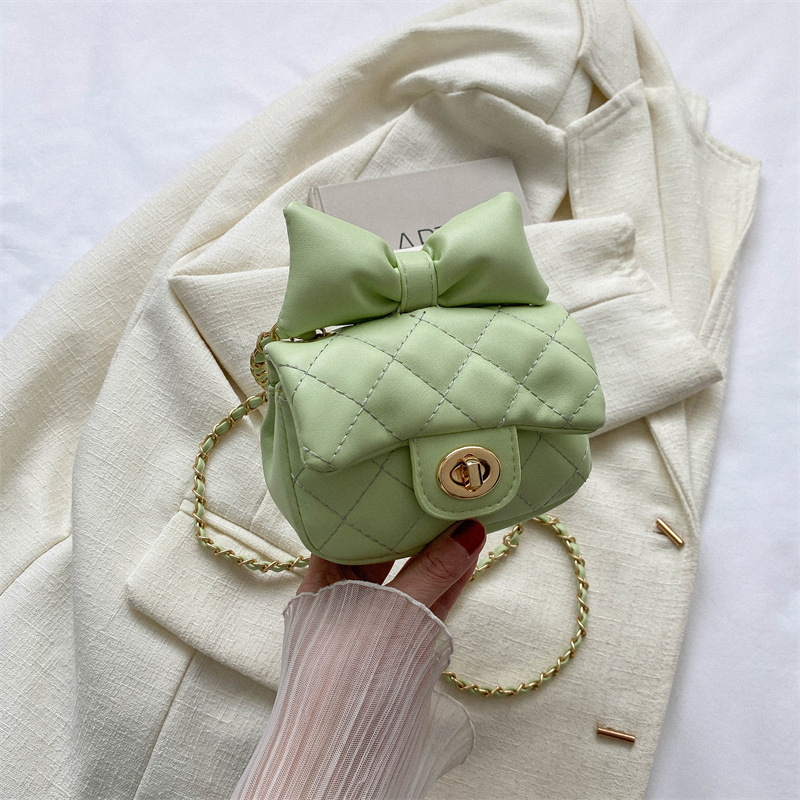 2024 nueva princesa bolsos para niños, niñas arco de arco, mini cadena de viento, bolsos para niñas