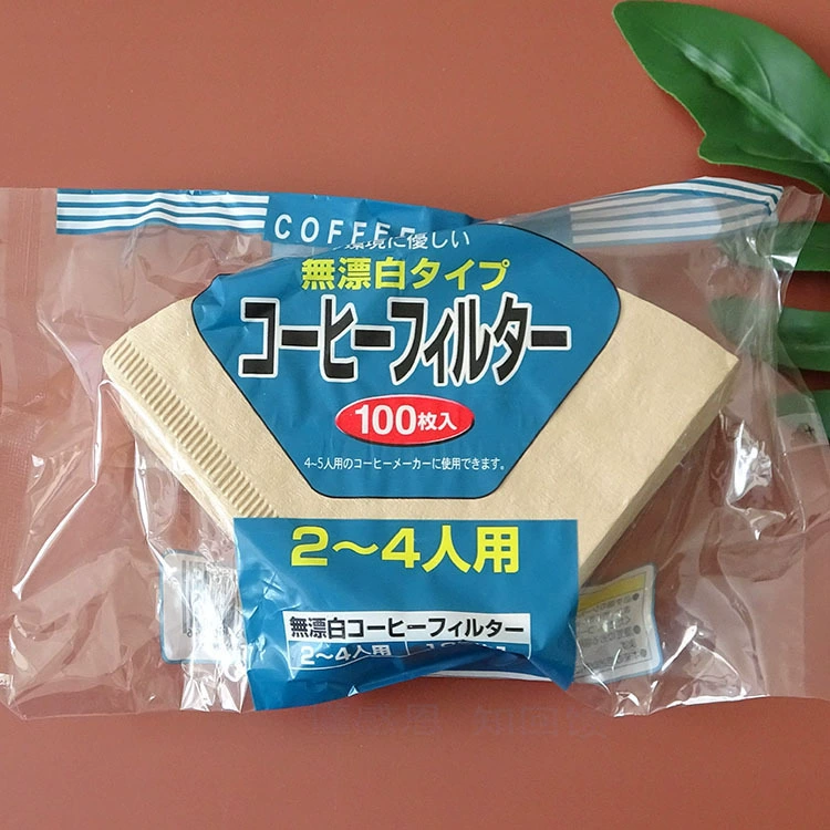 Fan -shaped coffee filter paper 100 U102 coffee filter paper dripping pot cone cones V60 hand -built cup cup coffee machine filter paper bag