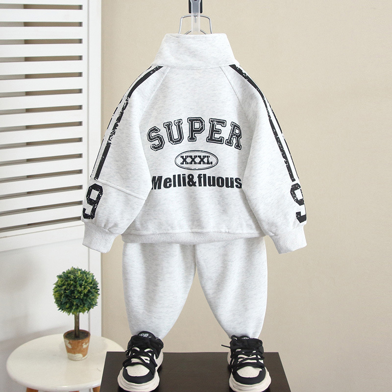 6150 Traje de ocio de otoño para niños 2025 Nuevo estilo Estilo occidental Suéter de primavera y otoño para niños Ropa deportiva Bebé de dos piezas