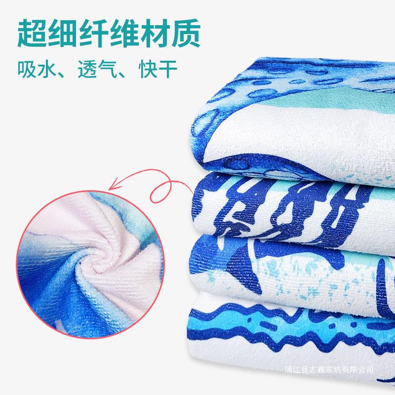 New cross-border Amazon towel printed beach towel microfiber sports towel beach swimming bath towel cape