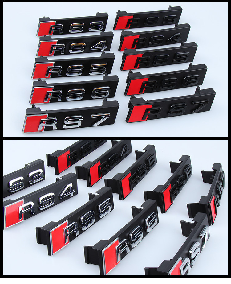 Suitable for Audi grille emblem SQ3 SQ5 SQ7 RS3 RS4567 modified honeycomb grille clip-on car emblem