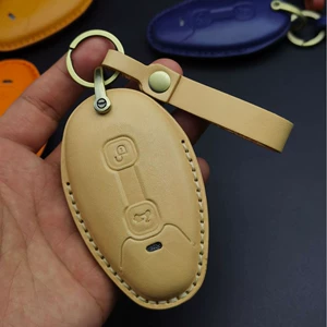 Suitable for new vespa Vespa keychain cowhide hand GTS300 leather key set remote control case