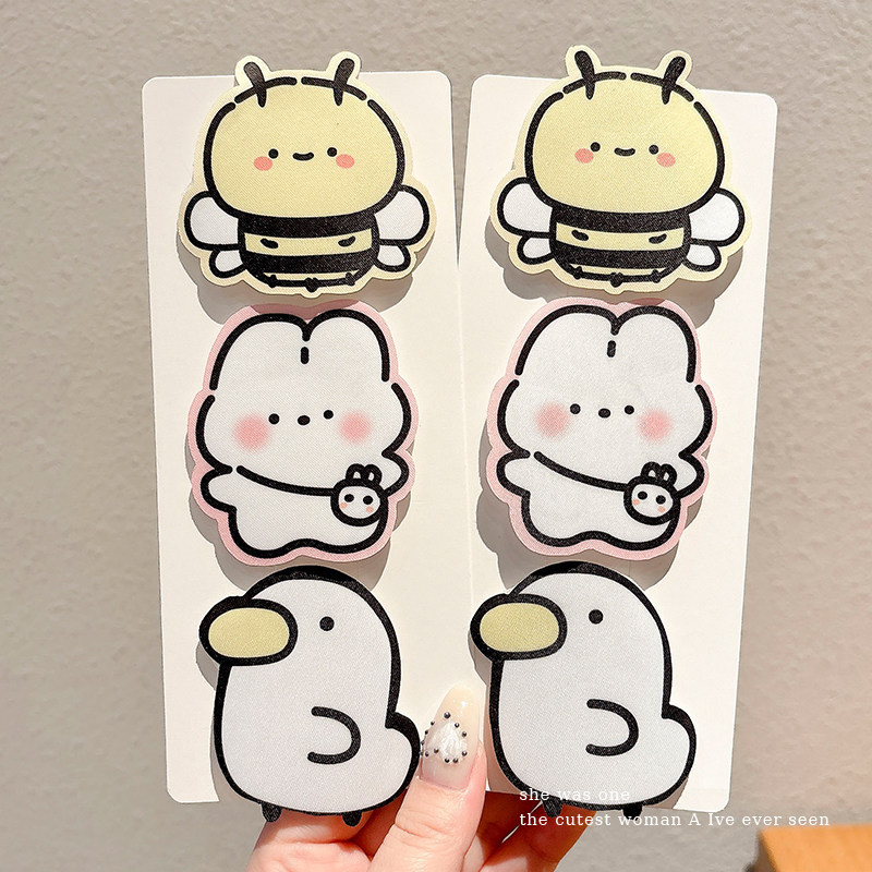 Adult hair tidying tool, cute cartoon magic tape for women, versatile and non-damaging bangs sticker, Korean-style sweet hair sticker