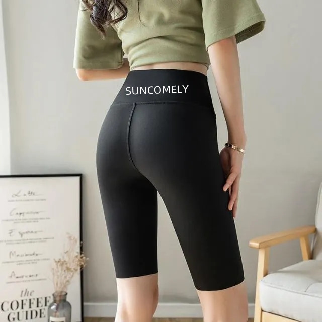 Women clothing yoga summer thin outer wear anti-exposure cycling colorful shorts high waist belly control leggings_voghion.com