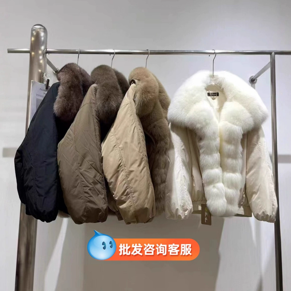 派克服女2024款收腰显瘦连帽大毛领加厚收腰时尚韩版秋冬外套保暖