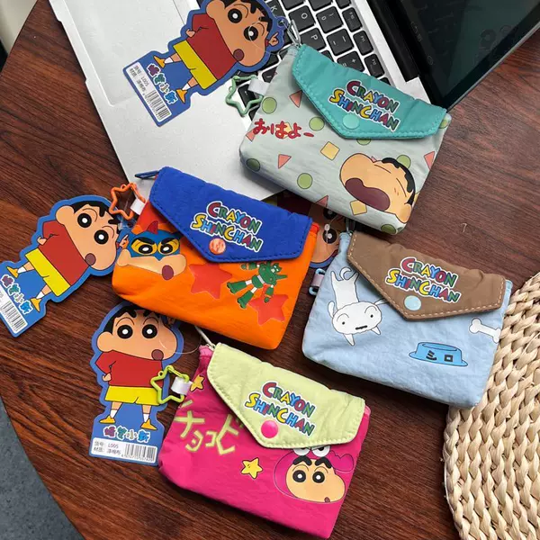 Crayon Shin-chan Coin Purse Small Card Storage Bag for Students, Compact Mini Portable Coin Purse