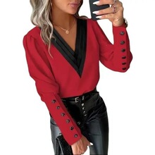 R 36195 V-Neck Button-Down Shirt Ůʿ���� �羳ŷ������ѷ