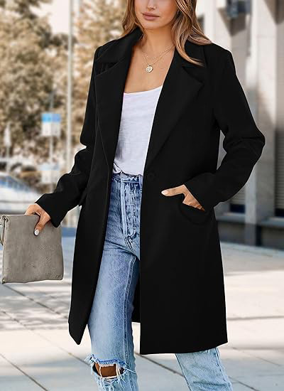 Damen Wollmantel Für Herbst Und Winter Cardigan Mit Einem Knopf_voghion.com