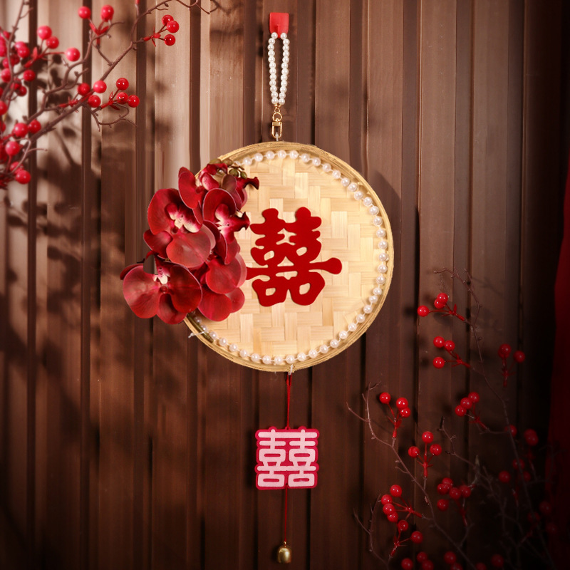 Dustpan pendant set--(burgundy flower-caoxi) 1 set 310g