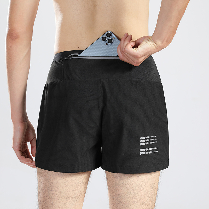 Running Shorts Summer Men's Fake Two-Piece Quick-Drying Sports Basketball Fitness Marathon Cross-Country Training Three-Point Pants