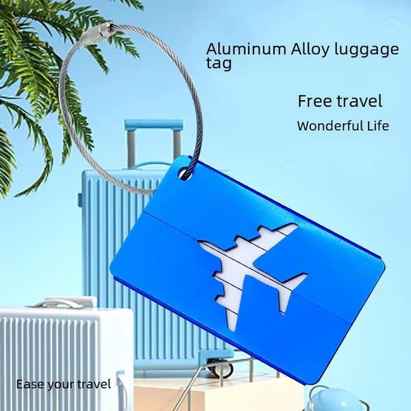 Aluminum Alloy Luggage Tag Boarding Metal Luggage Aircraft Checking Hanging Tag