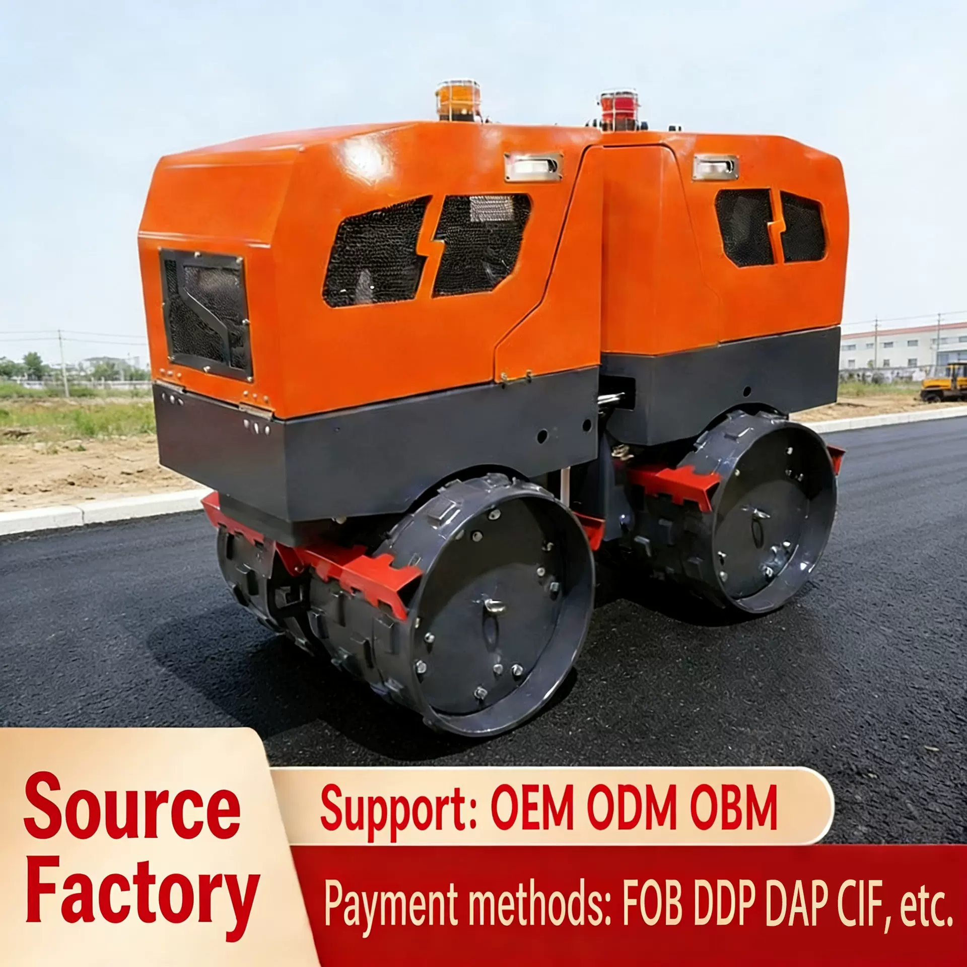 Remote-controlled road roller狭窄空间压实 远程操作震动小碾子