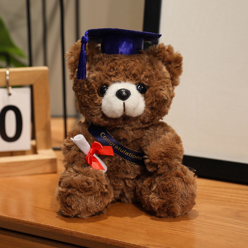Doctor sombrero oso muñeca doctor oso de peluche de juguete graduación oso muñeca graduación temporada regalo logo