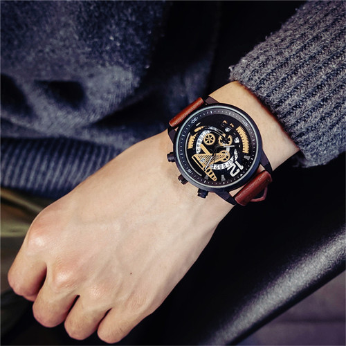 Teenage middle school student watch men's mechanical watch men's fully automatic waterproof quartz watch trendy boys Korean version high school student
