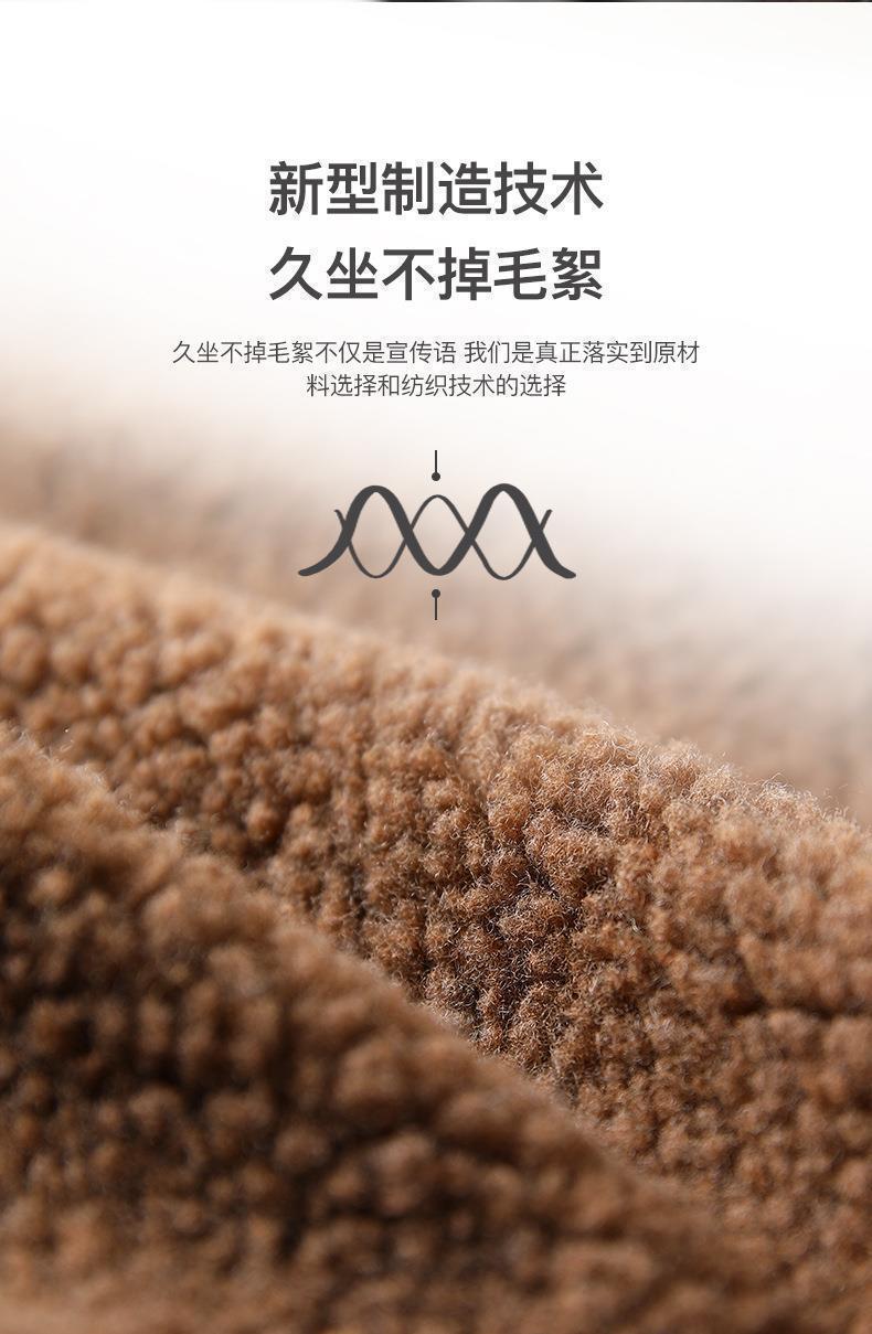Brown Bear Car Seat Cushion Winter Plush Single-Piece Warm Car Mat Lamb Wool Rear Seat Universal Seat Cover for All Seasons