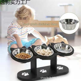 现货防滑狗粮架水碗架猫咪喂食架宠物桌木制猫碗架现货防滑狗粮架