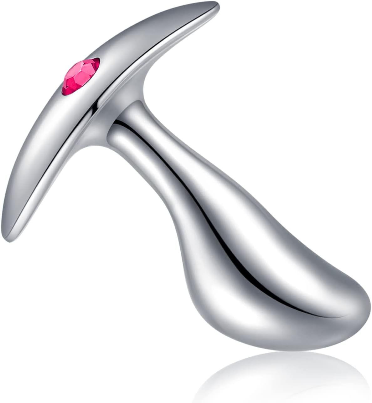 Stainless Steel Anchor Anal Plug with Gem Detail, Handle-Controlled Prostate Massager, Large Size — detail image 8