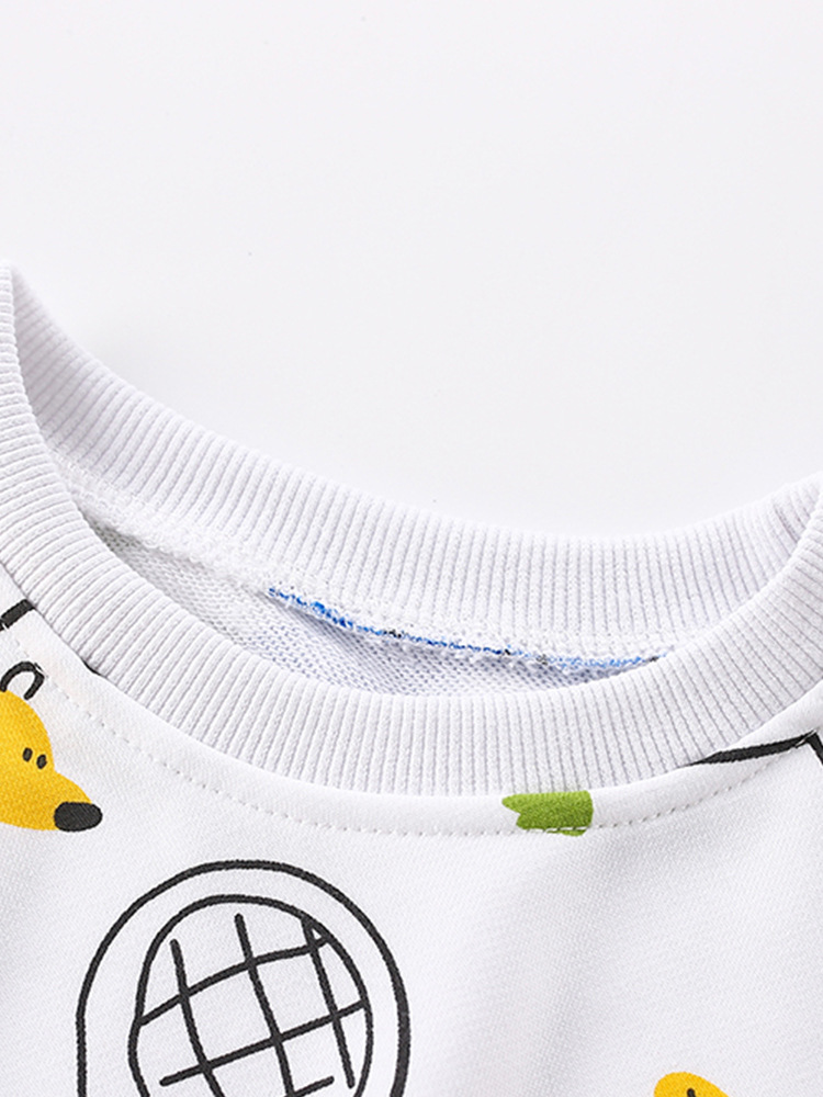 Mawlee chaqueta de otoño nuevo estilo europeo y americano impresión de camiseta de cuello redondo para niños Casual chaqueta de manga larga