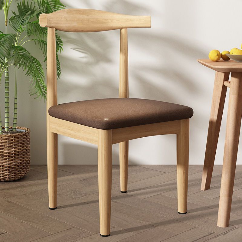 Fraxinus mandshurica 다크 브라운 PU 쿠션 호른 의자 [편안한]]