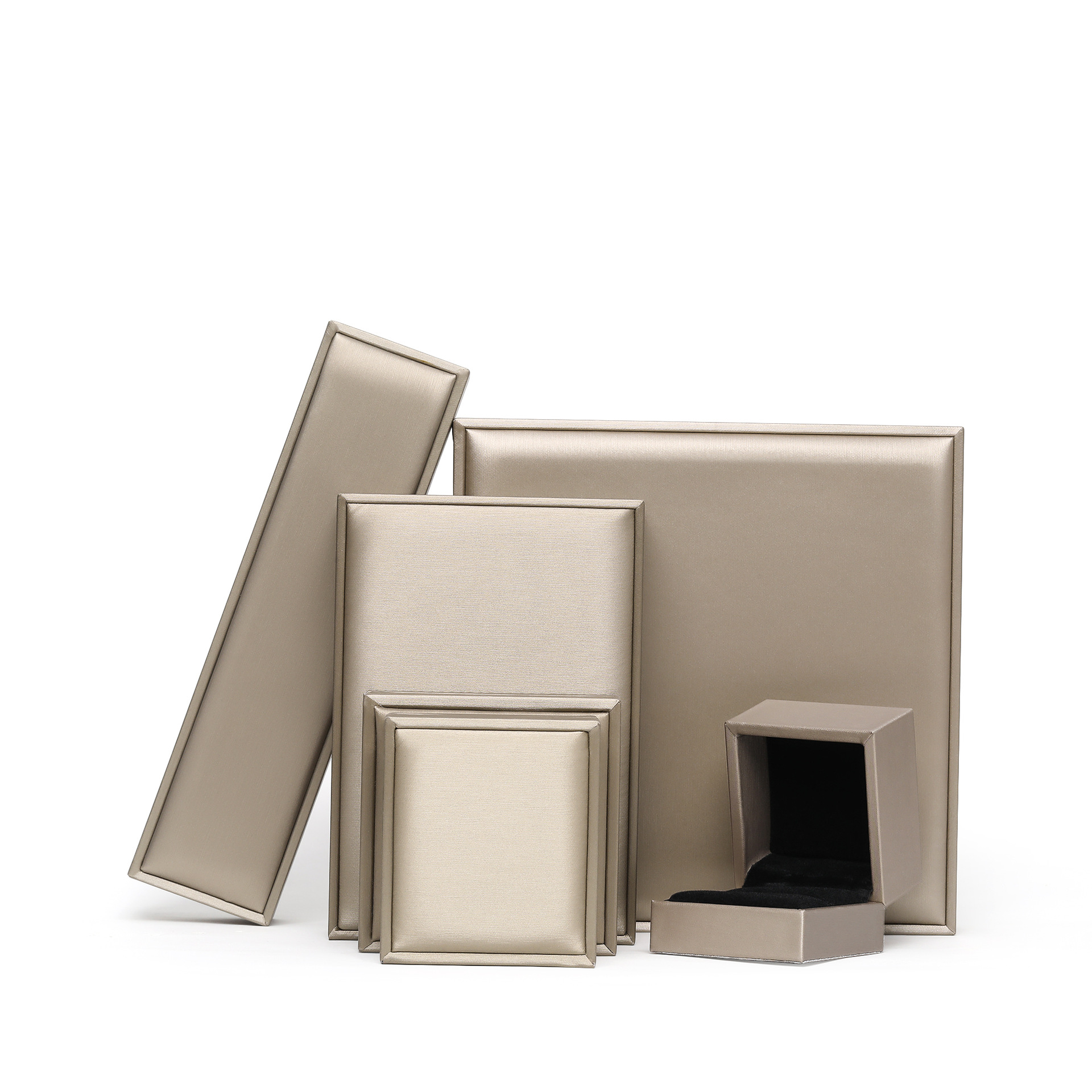 Caja de joyería de cuero PU cepillado de alta gama, caja de anillo, caja de regalo de pulsera, caja de embalaje de joyería de collar, joyero image 8