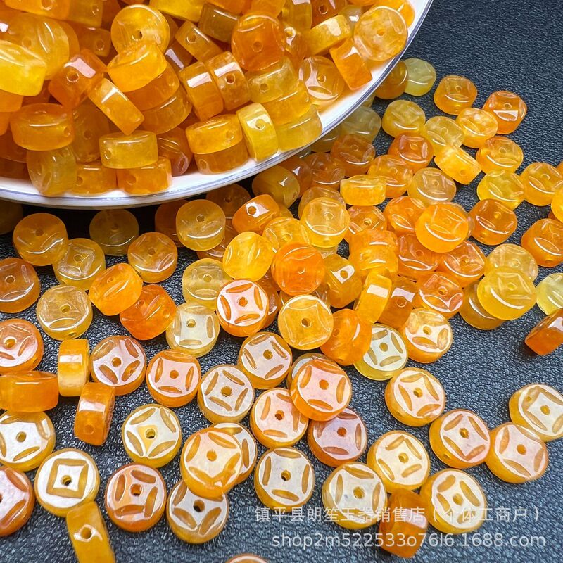 巴山玉厚銭8mm散珠玉アクセサリー隔珠diyアクセサリー銅銭玉アクセサリー卸売り|undefined