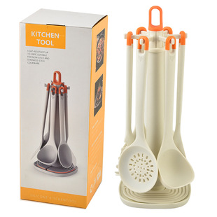 Household Silicone Handle Food Grade Silicone Kitchenware Set Cooking Spatula 7-Piece Kitchen Set